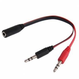 Adaptador Audio 3,5mm (h) a Mic (m) + Auri (m) NM-C50