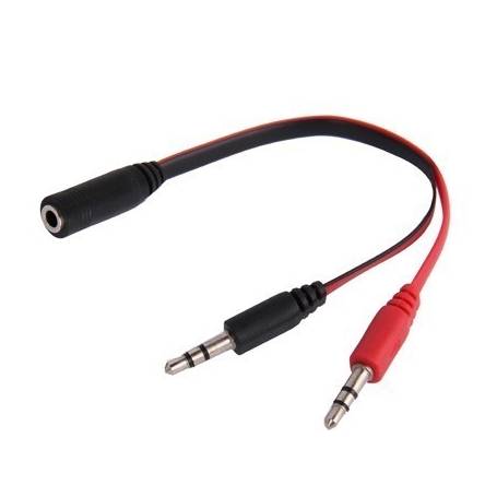 Adaptador Audio 3,5mm (h) a Mic (m) + Auri (m) NM-C50