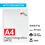 Papel A4 Foto Mate DOBLE FAZ, 220g por 20 hojas