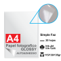 Papel A4 Foto Glossy AUTOADHESIVO, 115/130/135g por 20 hojas