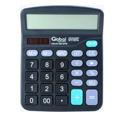 Calculadora Global 12 dígitos plástica CALCU-12D-837B (no