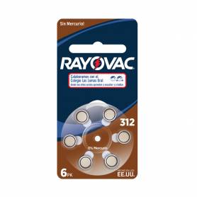 Pila de Audífono Nº 312 x 6 Unidades RAYOVAC | AxA