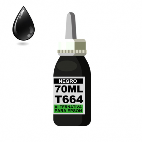 Tinta negra p / EPSON 70 ml alternativa linea *T664*