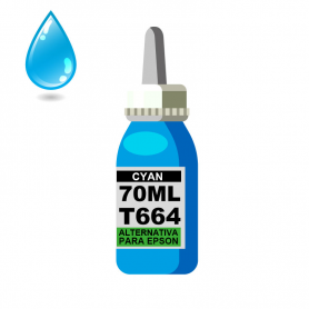 Tinta cian p / EPSON 70 ml alternativa linea *T664*