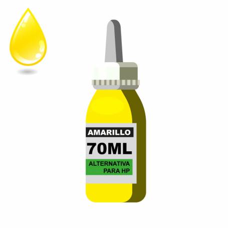 Tinta amarilla compatible para HP,  70 ml alternativa