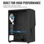 Gabinete gamer Aerocool Mecha + Fan ARGB y TG / mid tower