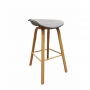 Banqueta Eames patas símil madera, Tapizadas (Grey) estilo
