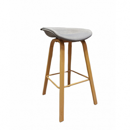 Banqueta Eames patas símil madera, Tapizadas (Grey) estilo