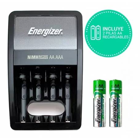 Cargador Energizer Maxi para 4 Pilas AA o AAA + 2 Pilas
