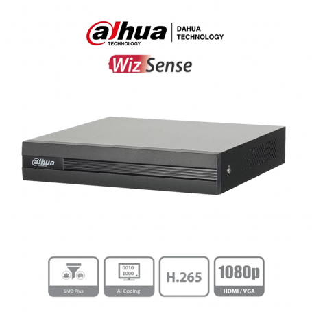 Dvr Dahua XVR1B16-I - 16 Canales 1080n - 720p - 16ch + 2 ip, H265 HDMI-VGA con WizSense Inteligente