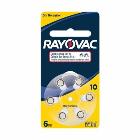Pila de Audífono Nº 10 x 6 Unidades RAYOVAC | AxA