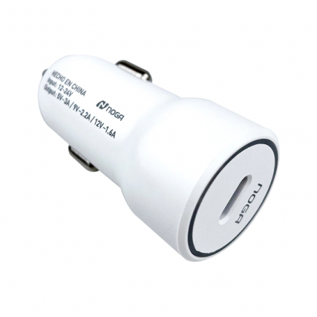 Adaptador de 12V / 24V a USB-C  (3A) con cable "Type C" de 1.2 mts Noga-