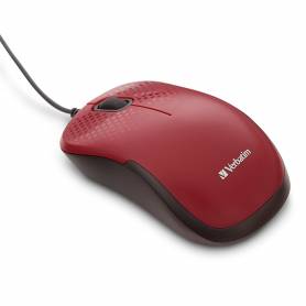 Mouse Verbatim Optico Cable Usb Silencioso Rojo 70234