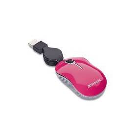 Mini Mouse Retráctil Verbatim Óptico Usb Notebook Rosa