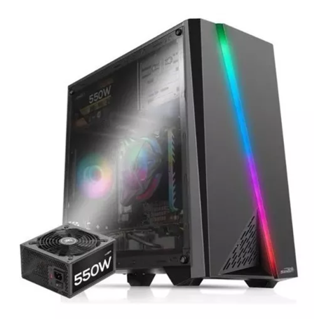 Gabinete Gamer Sentey F10 Pro + Fuente 550w 80 Plus White