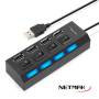 HUB NETMAK USB 4 PTS 2.0 con switch P/ PC - NM-AC08 Netmak