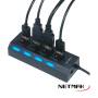 HUB NETMAK USB 4 PTS 2.0 con switch P/ PC - NM-AC08 Netmak