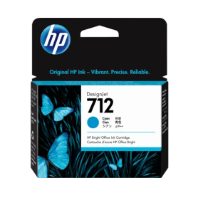 HP 712 Original Ink Cartridge Cyan 29ml (3ED67A)