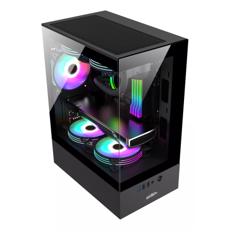 GABINETE GAMER SENTEY H10 6100-SF NEGRO 