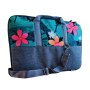 Funda p/notebook *carry* de Neoprene CdTek con correa y bolsillo  14" Flower Power