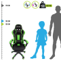 Silla Gamer Ergo. Empoli ODIN Verde (con reposa piernas) EM-G01