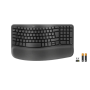 Teclado Logitech WAVE - Ergonómico, inalámbrico (black)