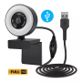 Webcam USB Con Aro de luz + Mic.- INT-CO - Full HD 1080P
