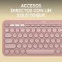 Teclado Logitech K380S Bluetooth Rose - Pebble Keys 2