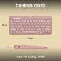 Teclado Logitech K380S Bluetooth Rose - Pebble Keys 2