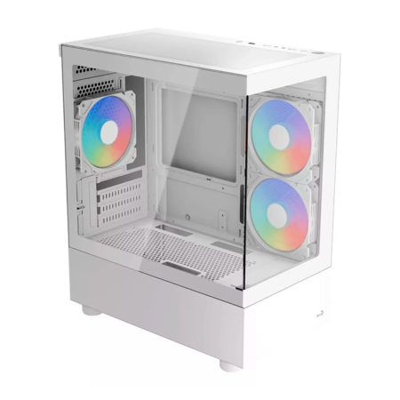 Gabinete Mini Tower Aerocool Viewport Blanco Fan ARGB