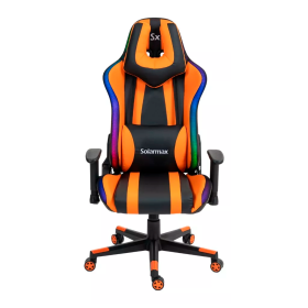 Silla Gamer ergonómica - luz RGB - Solarmax SXGC-7025-OR