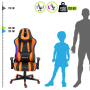 Silla Gamer ergonómica - luz RGB - Solarmax SXGC-7025-OR
