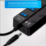 HUB Adaptador 4 Puertos USB 3.0 5Gbps C/interruptores
