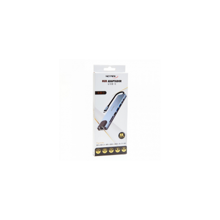 HUB Adaptador 8 EN 1 Tipo C 4K Netmak NM-8EN1