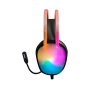 Auricular Gamer NETMAK N25, 3,5+USB, c/Micrófono, Led RGB - Black