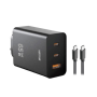 Cargador GaN, 65W de 220V a USB, Netmak NM-CP42 ( 3