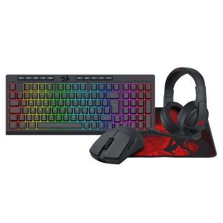 COMBO REDRAGON S147 4 EN 1 BLACK (MOUSE + TECLADO + AURICULAR)