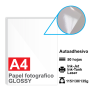 A4 Foto Glossy AUTOADHESIVO, 115/130/135g *POR 50 HOJAS*