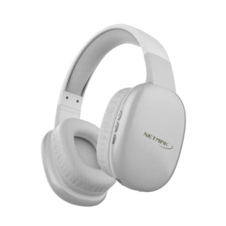 Auricular Bluetooth VOLT NETMAK - Blanco (Dual, inalámbrico y con cable)