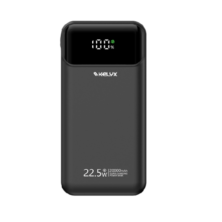 Power Bank KELYX Slim 20.000 mAh - Type C + USB + Lighting - Fast Chargue 22,5W