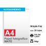 Papel A4 *MATE* AUTOADHESIVO, 108g por 20 hojas /