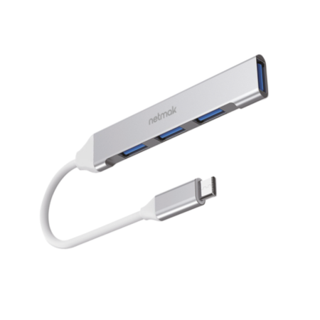HUB NETMAK USB-C a USB 3.0 x 1 / USB 2.0 x 3 Netmak | AxA
