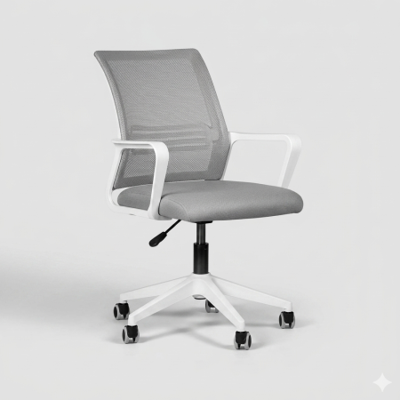 Silla de oficina NOGA SC-01GR Blanca y Gris