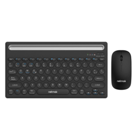 Kit de Teclado y Mouse Bluetooth 5.0 NETMAK Recargable Negro (NM-KB654)