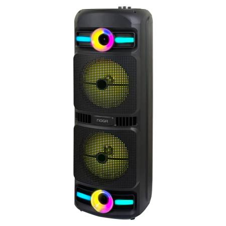 Parlante Noga NGL-445BT, Leds RGB, 2 x 8", Mic. 20W