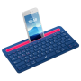 Teclado + inalámbrico NOGA - NKB-Q70 Azul (BT+2,4Ghz) - Soporte p/celu+Tablet