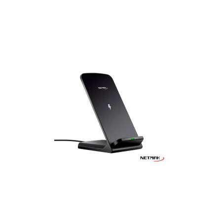 Base de Carga Inalámbrica Netmak NM-BC18 Qi 15W Carga Rápida (Vertical / Horizontal)