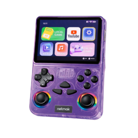 Consola Retro Portátil Netmak NM-R37-V con Juegos (Violeta)