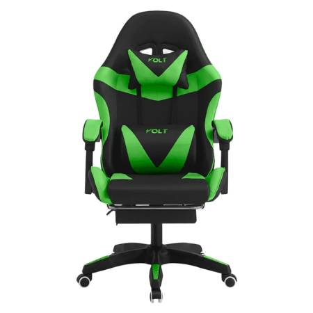 Silla Gamer EMPOLI VOLT EM-G03 - Reclinable 135° con Reposapiés / Negra/Verde