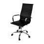 Sillón de oficina de Cuerina, base metálica - DONNA AF-C3006